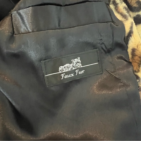 RLZ Racheal Zoe faux fur jacket leopard print puff sleeves mob wife Sz O - Picture 7 of 16